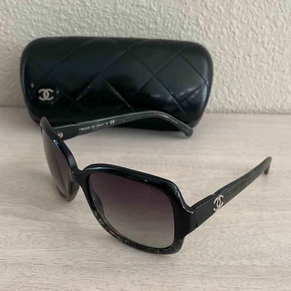 Chanel Sunglasses 5177 Tweed Effect Black and Gray